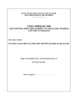 Đề tài sinh viên nghiên cứu khoa học: Kỹ năng giao tiếp của sinh viên Trường Đại học Luật Hà Nội