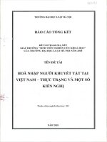 Đề tài sinh viên nghiên cứu khoa học: Hoà nhập người khuyết tật tại Việt Nam - Thực trạng và một số kiến nghị