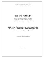 Đề tài sinh viên nghiên cứu khoa học: Pháp luật về hoạt động kinh doanh dữ liệu trong nền kinh tế số - Kinh nghiệm quốc tế và khuyến nghị cho Việt Nam