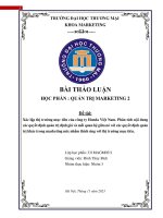 Xác lập thị trường mục tiêu của công ty honda việt nam  phân tích nội dung các quyết định quản trị định giá và mối quan hệ giữa nó với các quyết định quản trị khác trong marketing mix