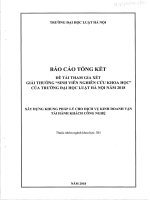 Đề tài sinh viên nghiên cứu khoa học: Xây dựng khung pháp lý cho dịch vụ kinh doanh vận tải hành khách công nghệ