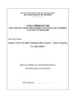 Đề tài sinh viên nghiên cứu khoa học: Pháp luật về thực phẩm chức năng – Thực trạng và giải pháp