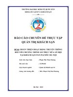 Chuyên đề thực tập: Hoàn thiện hoạt động truyền thông đối với chương trình ẩm thực mùa lễ hội tại khách sạn pan pacific hà nội