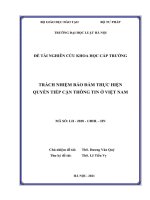 Đề tài nghiên cứu khoa học cấp Trường: Trách nhiệm bảo đảm thực hiện quyền tiếp cận thông tin ở Việt Nam