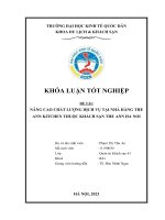 Khóa luận tốt nghiệp: Nâng cao chất lượng dịch vụ tại nhà hàng The Ann Kitchen thuộc khách sạn The Ann Hanoi