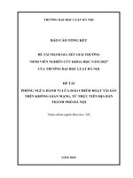 Đề tài sinh viên nghiên cứu khoa học: Phòng ngừa hành vi lừa đảo chiếm đoạt tài sản trên không gian mạng, từ thực tiễn địa bàn thành phố Hà Nội