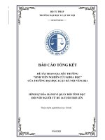 Đề tài sinh viên nghiên cứu khoa học: Hình sự hoá hành vi quấy rối tình dục đối với người từ đủ 16 tuổi trở lên
