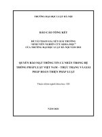 Đề tài sinh viên nghiên cứu khoa học: Quyền bảo mật thông tin cá nhân trong hệ thống pháp luật Việt Nam – Thực trạng và giải pháp hoàn thiện pháp luật