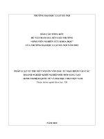 Đề tài sinh viên nghiên cứu khoa học: Pháp luật về thu hút nguồn vốn đầu tư mạo hiểm vào các doanh nghiệp khởi nghiệp đổi mới sáng tạo - Kinh nghiệm quốc tế và bài học cho Việt Nam