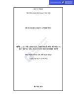 Đề tài nghiên cứu khoa học cấp Trường: Pháp luật về giao đất, cho thuê đất để đầu tư xây dựng nhà máy thuỷ điện ở Việt Nam