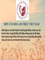 Tiểu Luận - Văn Hóa Ẩm Thực Việt Nam - Đề Tài -  Cơ Sở Hình Thành Và Những Đặc Điểm Cơ Bản Của Văn Hóa Ẩm Thực Vùng Việt Bắc