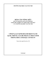 Đề tài sinh viên nghiên cứu khoa học: Pháp luật kinh doanh dịch vụ du lịch: Những vấn đề pháp lý phát sinh trong bối cảnh hậu Covid-19