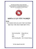 Xuất khẩu hàng da giầy việt nam thực hiện mục tiêu phát triển bền vững