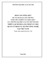 Đề tài sinh viên nghiên cứu khoa học: Thiết lập hành lang pháp lý cho quản lý dịch vụ xe ôm công nghệ tại Việt Nam