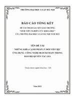Đề tài sinh viên nghiên cứu khoa học: Những khía cạnh pháp lý đối với việc ứng dụng công nghệ blockchain trong bảo hộ quyền tác giả