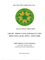 Bài tập thuyết trình nhóm chủ đề phong cách lãnh đạo của nhàđồng sáng lập ra apple – steve jobs