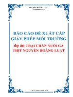 Báo cáo đề xuất cấp giấy phép môi trường của dự án đầu tư “Trại chăn nuôi gà thịt Nguyễn Hoàng Luật”