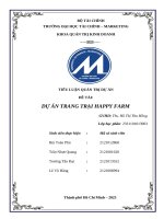 Tiểu luận quản trị dự án đề tài dự án trang trại happy farm