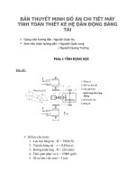 Bản thuyết minh đồ án chi tiết máy tính toán thiết kế hệ dẫn động băng tải