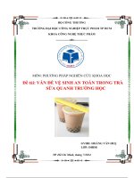 Đề tài nghiên cứu khoa học vấn đề vệ sinh an toàn trong trà sữa quanh trường học