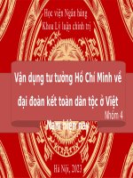 Vận dụng tư tưởng hồ chí minh về đại đoàn kết toàn dân tộc ở việt nam hiện nay