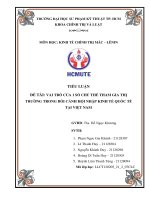 VAI TRÒ CỦA 1 SỐ CHỦ THỂ THAM GIA THỊ TRƯỜNG TRONG BỐI CẢNH HỘI NHẬP KINH TẾ QUỐC TẾ TẠI VIỆT NAM