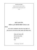 Bài tập lớn môn  lập trình php nâng cao  đề tài xây dựng website thương mại điện tử bán hàng sách bằng php theo mô hình mvc