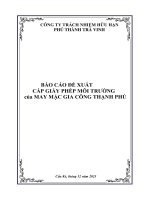 BÁO CÁO ĐỀ XUẤT CẤP GIẤY PHÉP MÔI TRƯỜNG MAY MẶC GIA CÔNG THẠNH PHÚ
