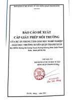 Báo cáo đề suất cấp Giấy phép môi trường của Trung tâm giáo dục nghề nghiệp – giáo dục thường xuyên quận Thanh Xuân