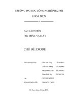 Báo cáo nhóm học phần vật lý 1 chủ đề diode