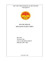 Bài thu hoạch môn kinh tế phát triển