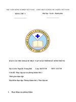 Báo cáo thu hoạch thực tập giáo trình ký sinh trùng phòng khám thú y như quỳnh