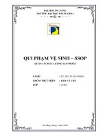 Qui phạm vệ sinh – ssop quản lí chất lượng sản phẩm