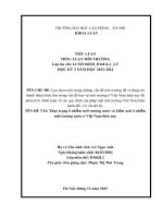 Thực trạng ô nhiễm môi trường nước và kiểm soát ô nhiễmmôi trường nước ở việt nam hiện nay