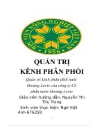 Quản trị kênh phân phối quản trị kênh phân phối nướckhoáng lavie của công ty cổ phần nước khoáng lavie