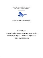 Tiểu luận tìm hiểu về bảo hiểm trách nhiệm sản phẩm, đặc biệt là trách nhiệm sản phẩm hàng không