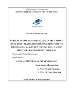 Nghiên cứu mối quan hệ giữa nhận thức khách hàng khác; trải nghiệm thương hiệu; niềm tin thương hiệu và gắn kết thương hiệu: Vai trò điều tiết của tỉnh thức tương tác.