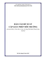 BÁO CÁO ĐỀ XUẤT CẤP GIẤY PHÉP MÔI TRƯỜNG của dự án đầu tư “Sửa chữa, cải tạo, mở rộng Nhà khách Thanh Xuân  Hà Nội”