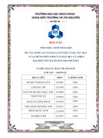 Sinh vật ngoại lai ở việt nam, tác hại của chúng đến sinh vật bản địa và thiệt hại đối với người dân địa phương