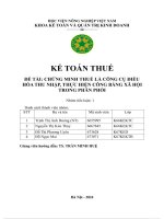 Kế toán thuế đề tài chứng minh thuế là công cụ điều hòa thu nhập, thực hiện công bằng xã hội trong phân phố