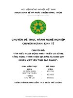 Chuyên đề thực hành nghề nghiệp tìm hiểu hoạt động phát triển cơ sở hạ tầng nông thôn trên địa bàn xã ninh sơn huyện việt yên tỉnh bắc giang