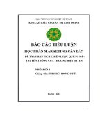 Báo cáo tiểu luận đề tài phân tích chiến lược quảng bá   truyền thông của thương hiệu biti’s