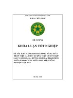 Khả năng sinh trưởng, năng suất