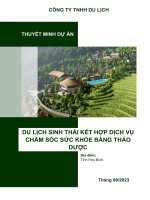 Dự án du lịch sinh thái kết hợp chăm sóc sức khỏe bằng thảo dược
