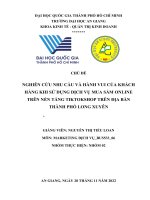 Nghiên cứu nhu cầu và hành vui của khách hàng khi sử dụng dịch vụ mua sắm online trên nền tảng tiktokshop trên địa bàn thành phố long xuyên