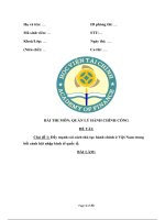 Đề tài đẩy mạnh cải cách thủ tục hành chính ở việt nam trong bối cảnh hội nhập kinh tế quốc tế