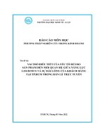 Vai trò điều tiết của yếu tố rủi rosản phẩm đến mối quan hệ giữa năng lựclogistics và sự hài lòng của khách hàngtại tp hcm trong bán lẻ