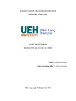 Quản trị tài chính bài tập môn quản trị tài chính  lập bảng cân đối kế toán bishop, inc , có tài sản nhân là 12 00 sản có ng cân đối khong ngắn hạn 4 400