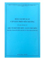 Báo cáo đề xuất cấp Giấy phép môi trường Dự án đầu tư: “Khu tổ hợp Phú Diễn – Ecity Phú Diễn”