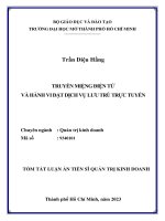 tóm tắt: Truyền miệng điện tử và hành vi đặt dịch vụ lưu trú trực tuyến